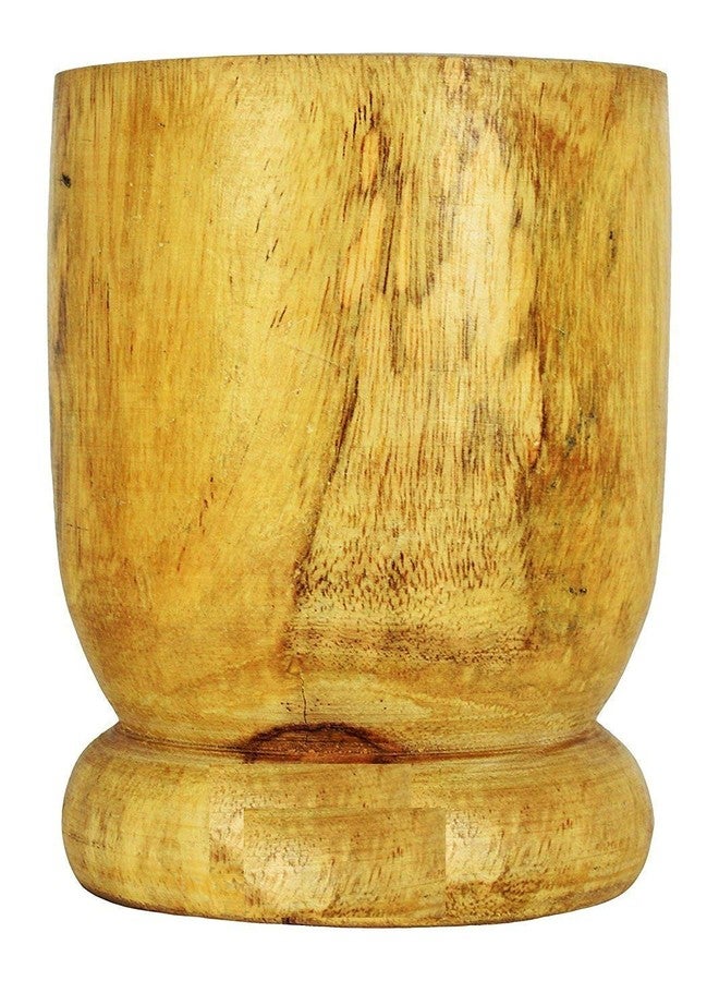 Logro Wooden Okhali and Musal Natural Wooden Okhli Spice Mixer Kharal, Ginger Garlic Crusher, Kitchen Khalbatta Masher (Big Size - 9 x 9 x 12 cm) - Image 4